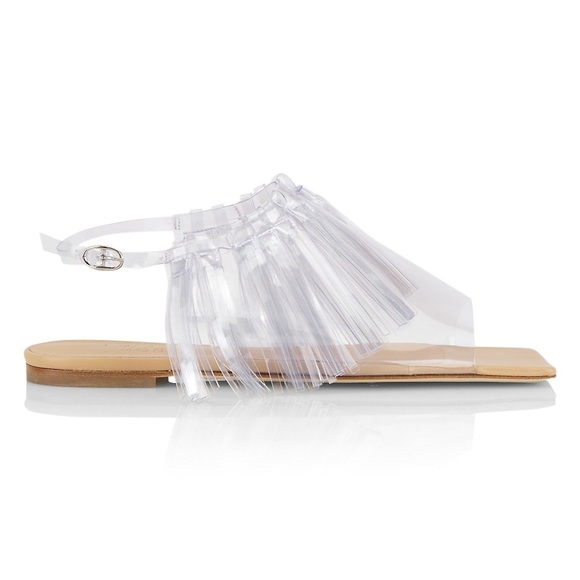 A.W.A.K.E. MODE Charlie Vinyl Fringe Sandals EU37/US7 $590 - Picture 1 of 9